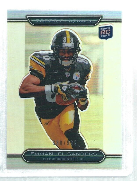 EMMANUEL SANDERS 2010 TOPPS PLATINUM REFRACTOR ROOKIE RC #D 380/999