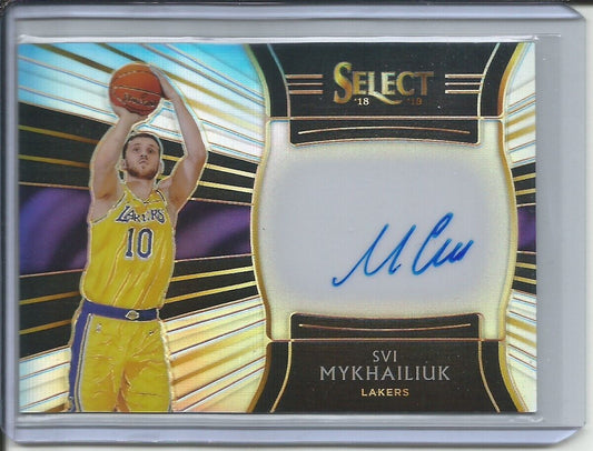 SVI MYKHAILIUK 2018-19 SELECT ROOKIE SIGNATURES SILVER PRIZM AUTO RC #D 190/199