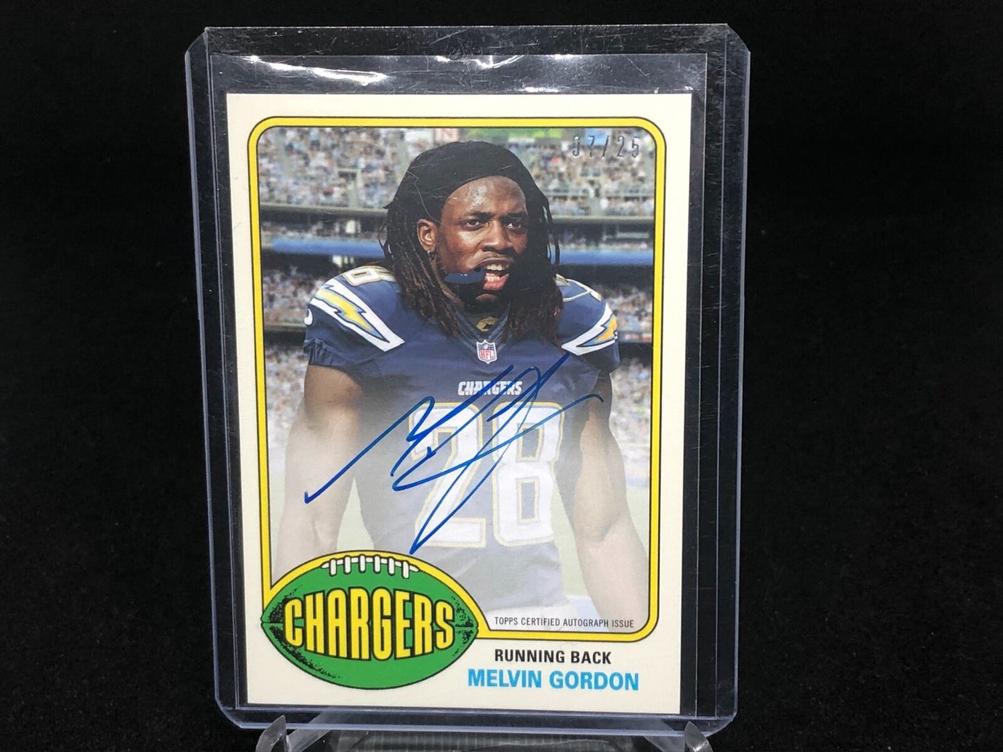 MELVIN GORDON 2015 TOPPS RETRO ON CARD AUTO RC #D 7/25