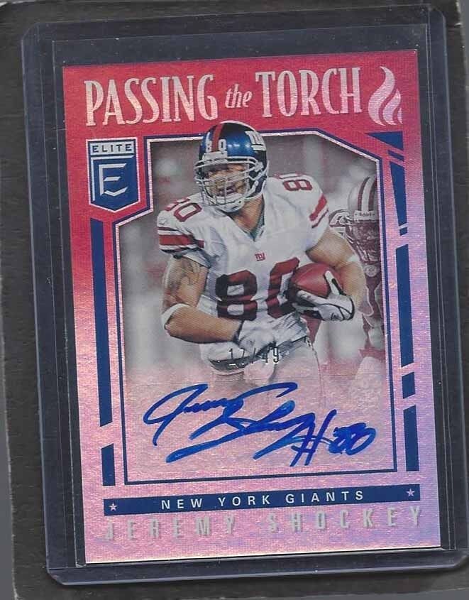 JEREMY SHOCKEY 2018 ELITE PASSING THE TORCH GIANTS AUTO #D 17/49