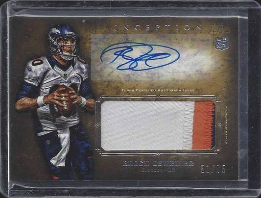 BROCK OSWEILER 2012 TOPPS INCEPTION GOLD RPA 3 COLOR JUMBO PATCH AUTO RC #D /75