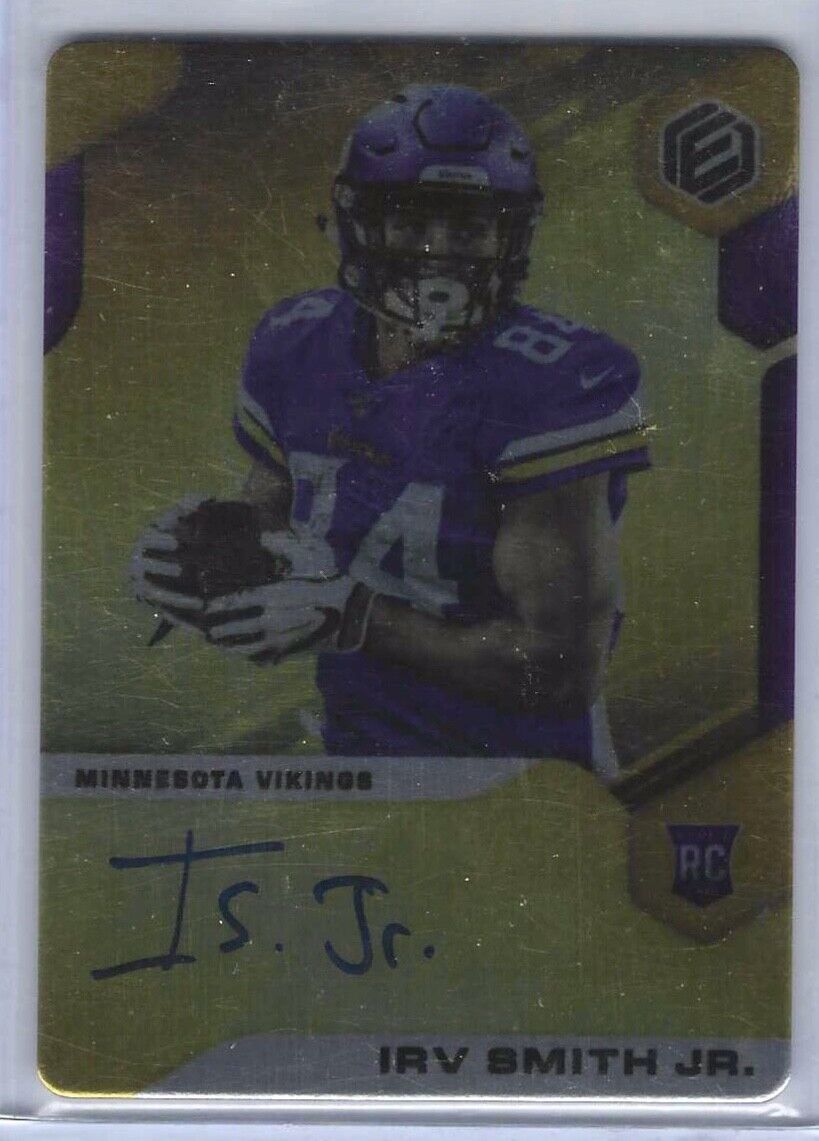 IRV SMITH JR 2019 PANINI ELEMENTS GOLD ON CARD AUTO RC #D /50