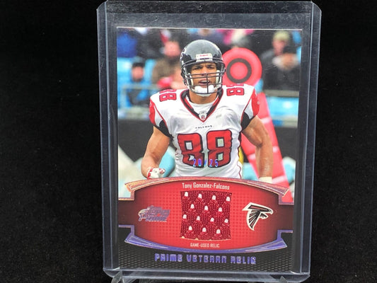 TONY GONZALEZ 2011 TOPPS PRIME VETERAN PLATINUM JERSEY RELIC #D 20/25