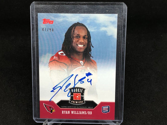 RYAN WILLIAMS 2011 TOPPS ROOKIE PREMIERE ON CARD AUTO RC #D 47/90