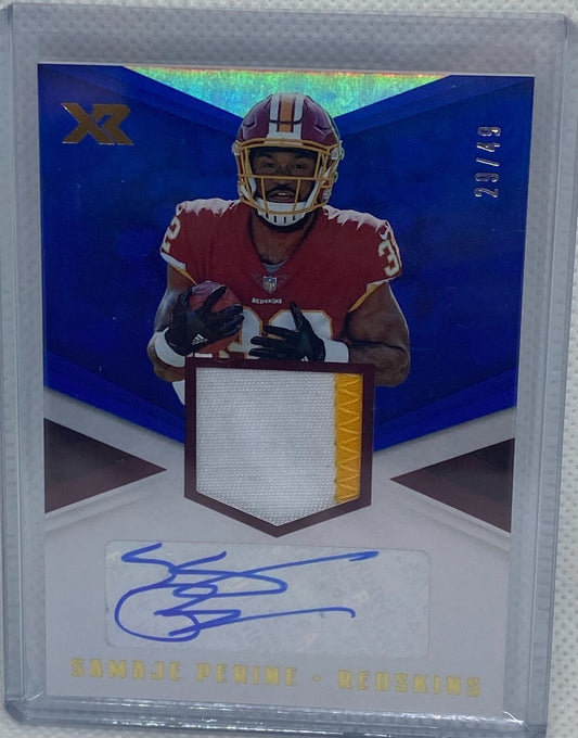 SAMAJE PERINE 2017 PANINI XR BLUE PATCH AUTO RC #D 29/49