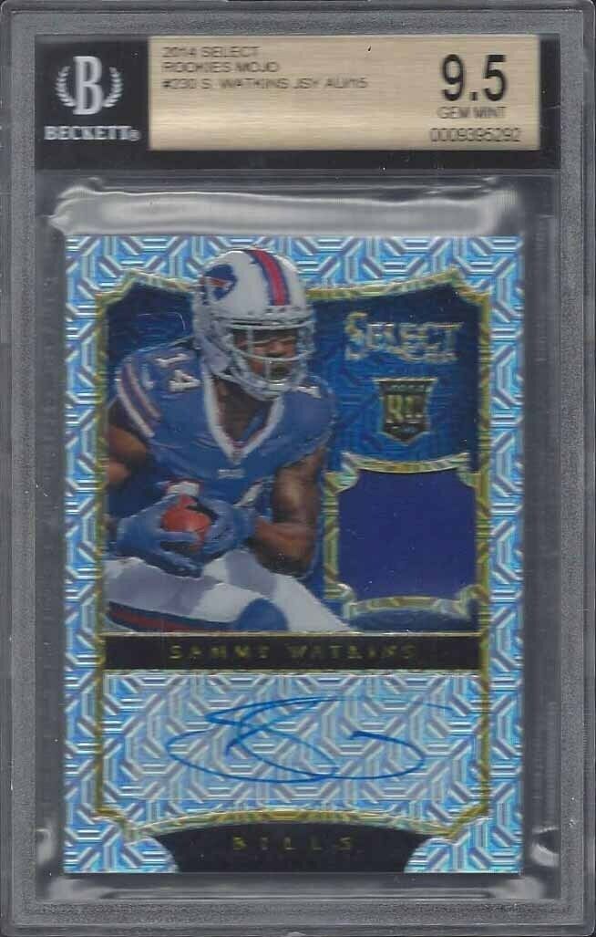 SAMMY WATKINS 2014 SELECT MOJO PRIZM REFRACTOR JERSEY AUTO RC /15 BGS 9.5 GEM MT