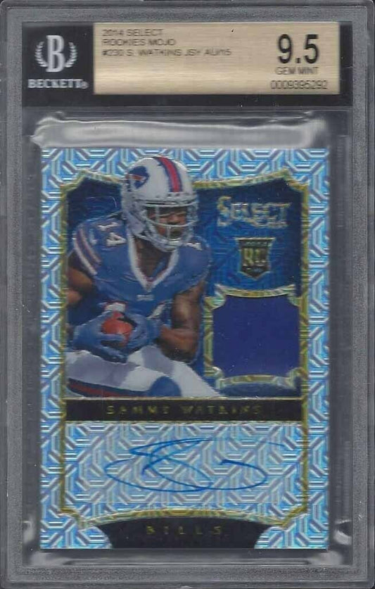 SAMMY WATKINS 2014 SELECT MOJO PRIZM REFRACTOR JERSEY AUTO RC /15 BGS 9.5 GEM MT
