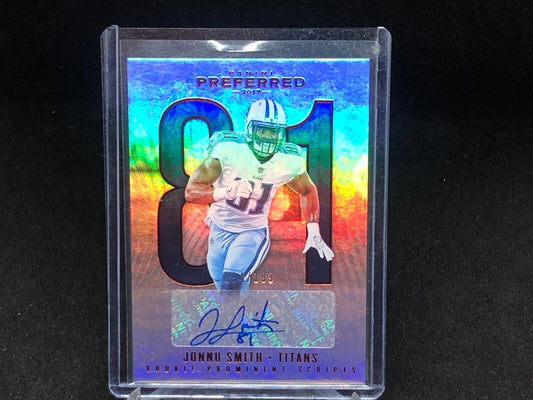 JONNU SMITH 2017 PANINI PREFERRED PROMINENT SCRIPTS RED AUTO RC #D /199