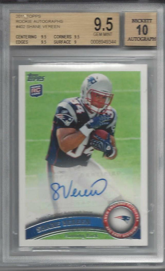 SHANE VEREEN 2011 TOPPS SP RARE VARIATION ROOKIE AUTO RC #402 BGS 9.5 10 POP 1/1
