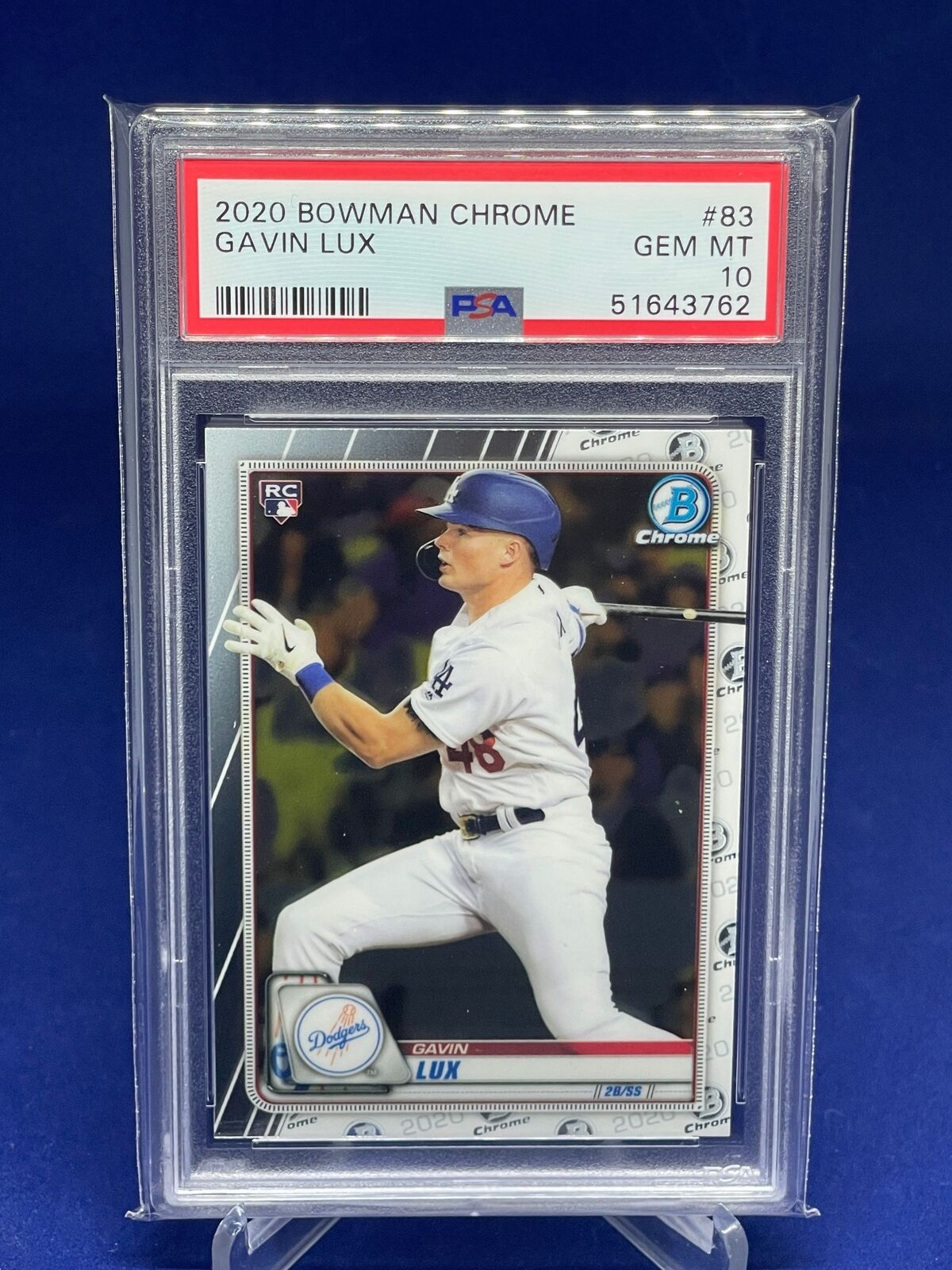 GAVIN LUX 2020 BOWMAN CHROME ROOKIE RC #83 PSA 10 GEM MINT