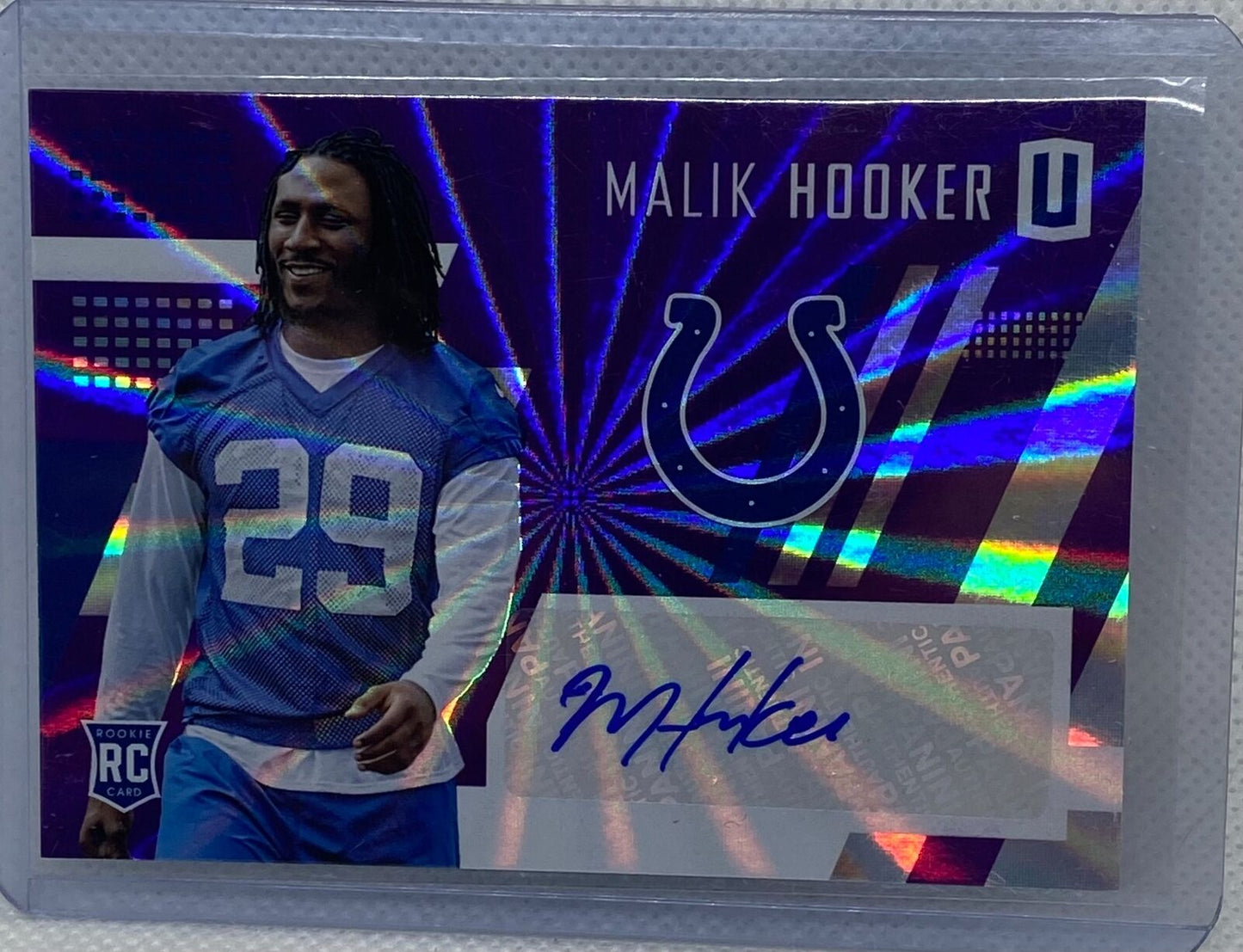 MALIK HOOKER 2017 PANINI UNPARALLELED PURPLE RAINBOW SPOKES AUTO RC #D /99