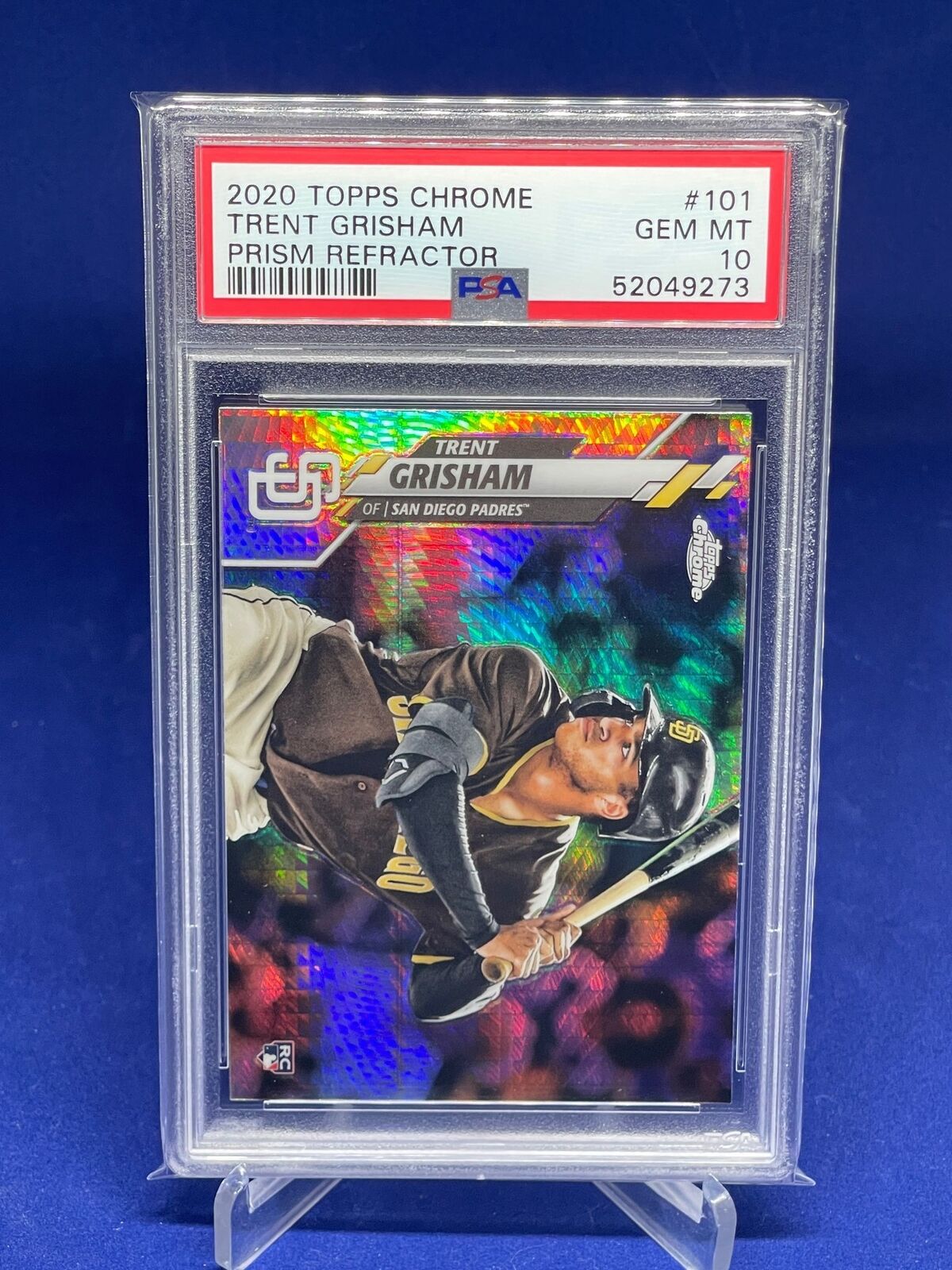 TRENT GRISHAM 2020 TOPPS CHROME PRISM REFRACTOR ROOKIE RC #101 PSA 10 GEM MINT