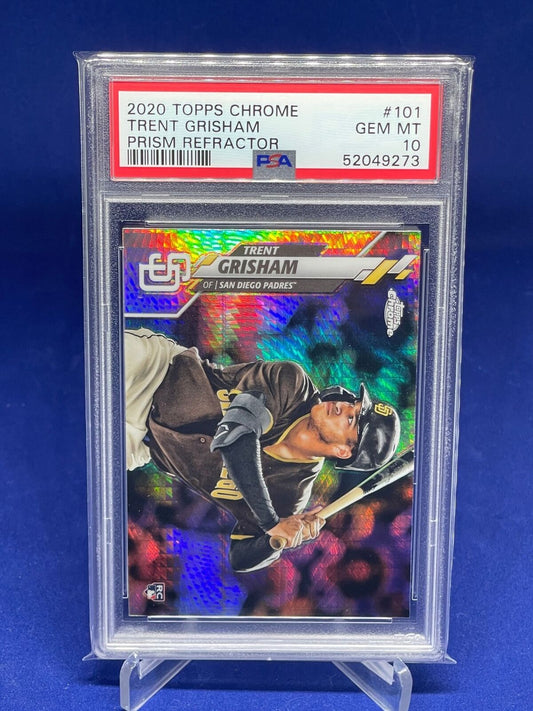 TRENT GRISHAM 2020 TOPPS CHROME PRISM REFRACTOR ROOKIE RC #101 PSA 10 GEM MINT