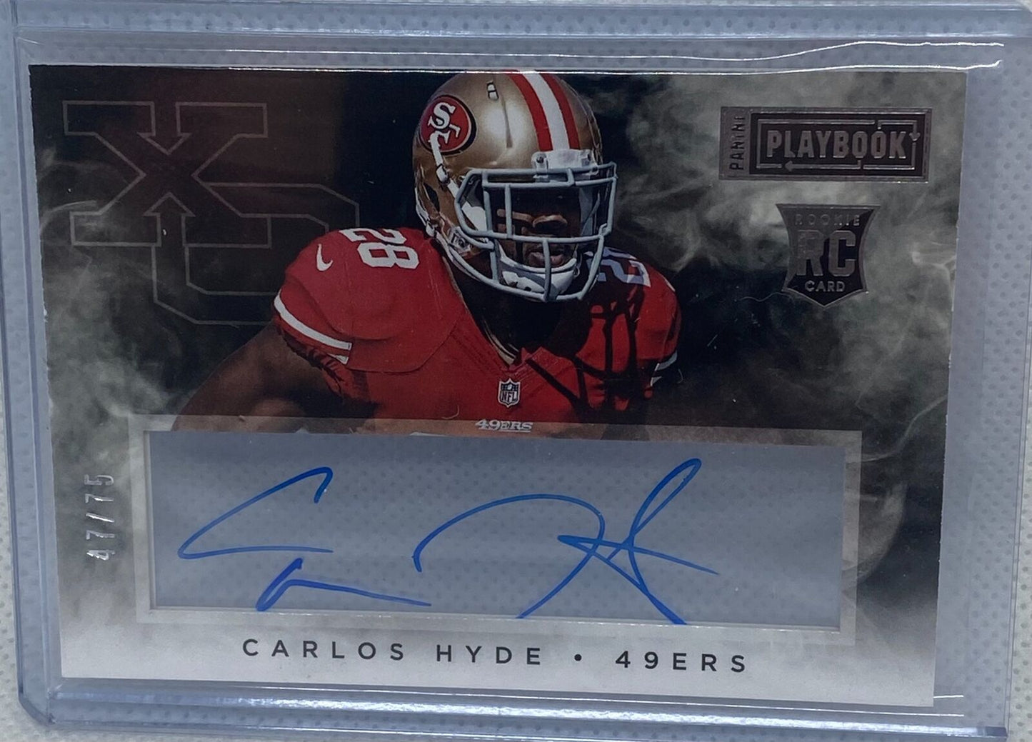 CARLOS HYDE 2014 PANINI PLAYBOOK XO ON CARD AUTO RC #D 47/75