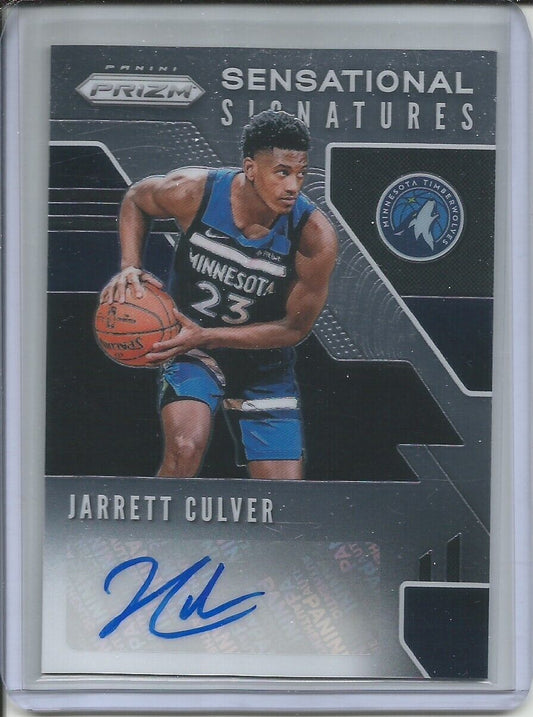 JARRETT CULVER 2019-20 PANINI PRIZM SENSATIONAL SIGS ROOKIE AUTO RC TIMBERWOLVES