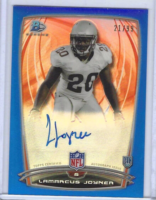 LAMARCUS JOYNER 2014 BOWMAN CHROME BLUE REFRACTOR ROOKIE AUTO RC #D /99