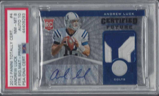 ANDREW LUCK 2012 TOTALLY CERTIFIED FUTURE RPA PATCH AUTO RC /49 PSA 8 w 10 AUTO