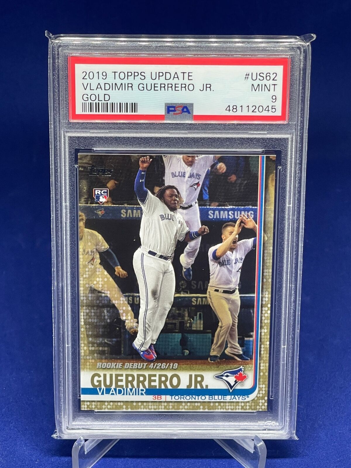 VLADIMIR GUERRERO JR 2018 TOPPS UPDATE DEBUT GOLD ROOKIE RC #D /2019 PSA 9 MINT