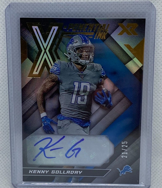 KENNY GOLLADAY 2019 PANINI XR POTENTIAL INK GOLD AUTO #D 21/25