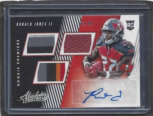 RONALD JONES II 2018 ABSOLUTE PRIME RPM PREMIERE TRIPLE PATCH AUTO RC #D 78/99