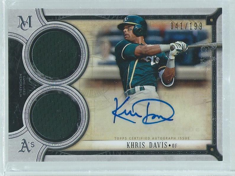 KHRIS DAVIS 2018 TOPPS MUSEUM COLLECTION DUAL JERSEY AUTO #D 41/199