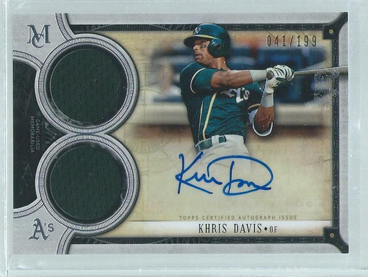 KHRIS DAVIS 2018 TOPPS MUSEUM COLLECTION DUAL JERSEY AUTO #D 41/199