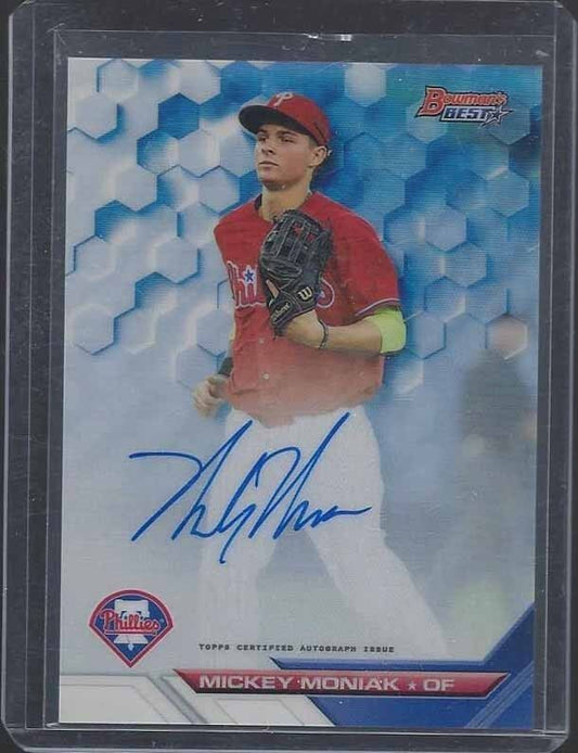 MICKEY MONIAK 2016 BOWMAN'S BEST OF 16 REFRACTOR ON CARD PROSPECT #1 PICK AUTO