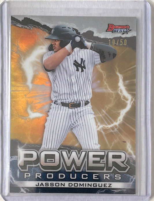 JASSON DOMINGUEZ 2020 BOWMAN'S BEST POWER PRODUCERS GOLD REFRACTOR #D 10/50