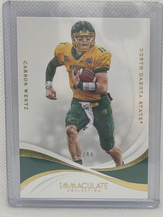 CARSON WENTZ 2019 PANINI IMMACULATE COLLECTION #D 82/99