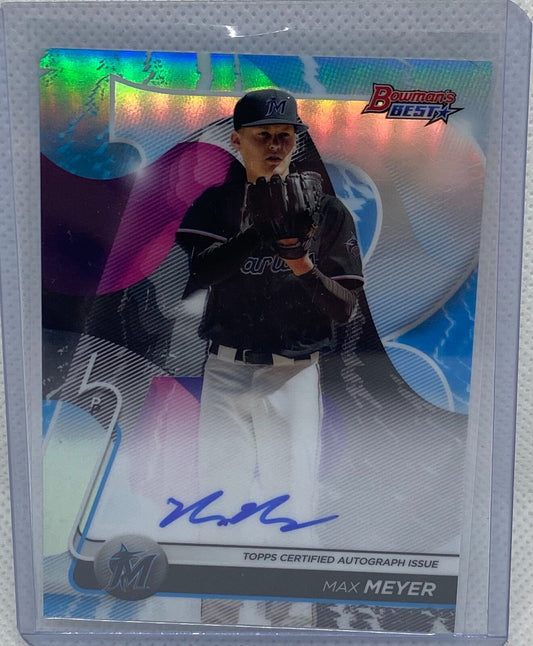 MAX MEYER 2020 TOPPS BOWMANS BEST REFRACTOR PROSPECT ON CARD AUTO #B20-MME