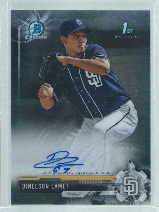 DINELSON LAMET 2017 BOWMAN CHROME 1ST ON CARD AUTO PROSPECT