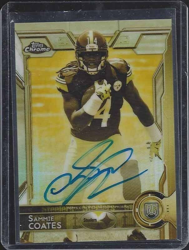 SAMMIE COATES 2015 TOPPS CHROME GOLD SEPIA REFRACTOR ON CARD AUTO RC #D /100