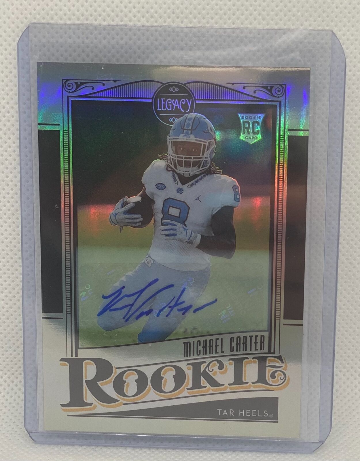 MICHAEL CARTER 2021 PANINI LEGACY SILVER PRIZM ROOKIE AUTO RC #170