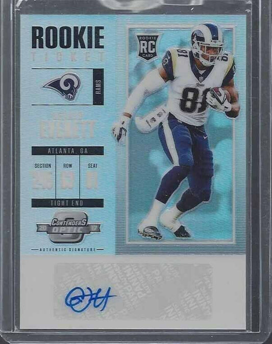 GERALD EVERETT 2017 CONTENDERS OPTIC ROOKIE TICKET SILVER HOLO RAMS AUTO RC