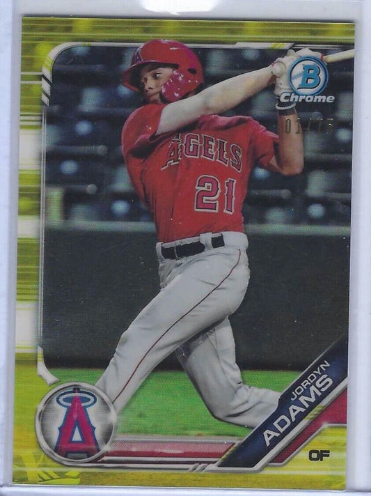 JORDYN ADAMS 2019 BOWMAN CHROME GOLD REFRACTOR #d /75