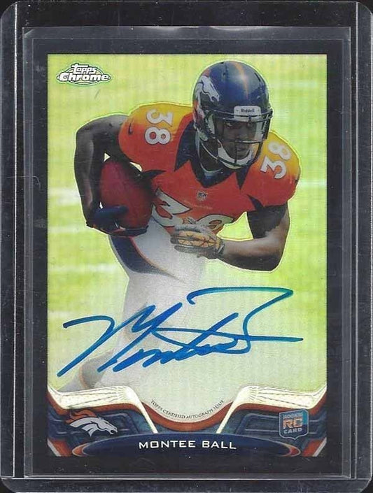 MONTEE BALL 2013 TOPPS CHROME BLACK REFRACTOR ROOKIE ON CARD AUTO RC #D 18/25