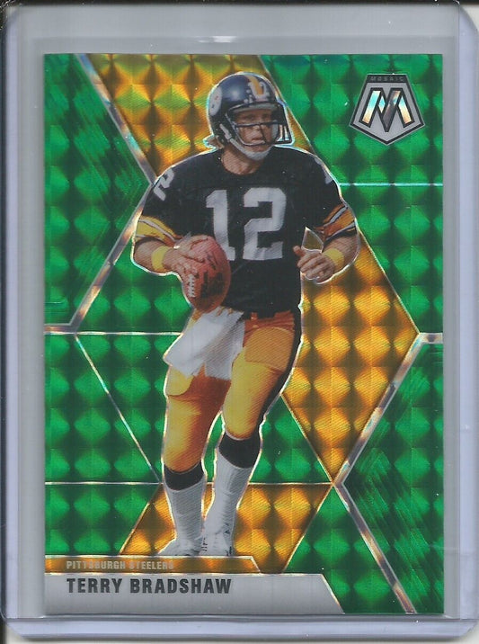 TERRY BRADSHAW 2019-20 PANINI MOSAIC GREEN PRIZM STEELERS