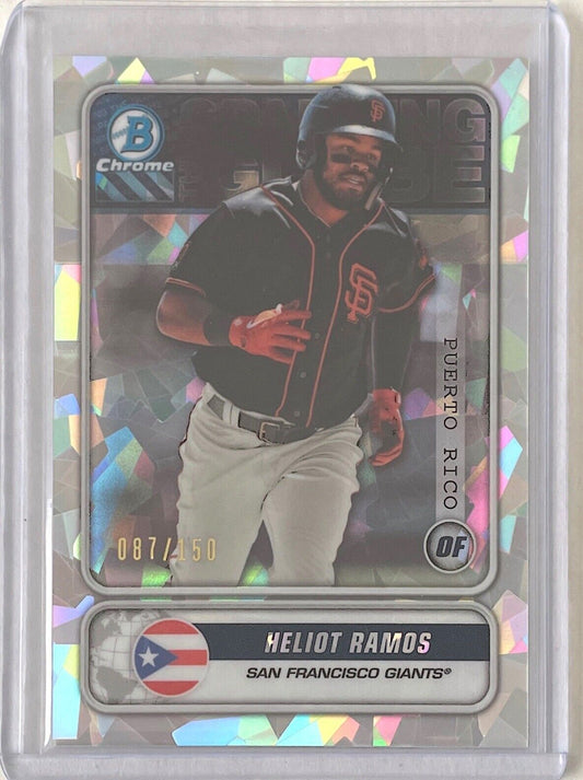 HELIOT RAMOS 2020 BOWMAN CHROME SPANNING THE GLOBE ATOMIC REFRACTOR #D 087/150
