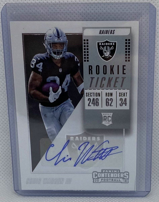 CHRIS WARREN III 2018 CONTENDERS ROOKIE TICKET SP VARIATION AUTO RC #267