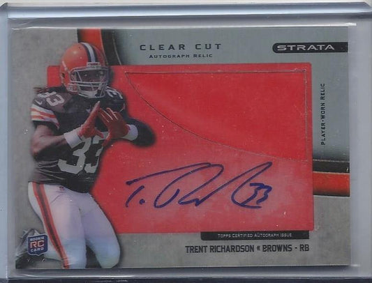 TRENT RICHARDSON 2012 TOPPS STRATA CLEAR CUT JUMBO PATCH AUTO RC TRUE #D 1/1