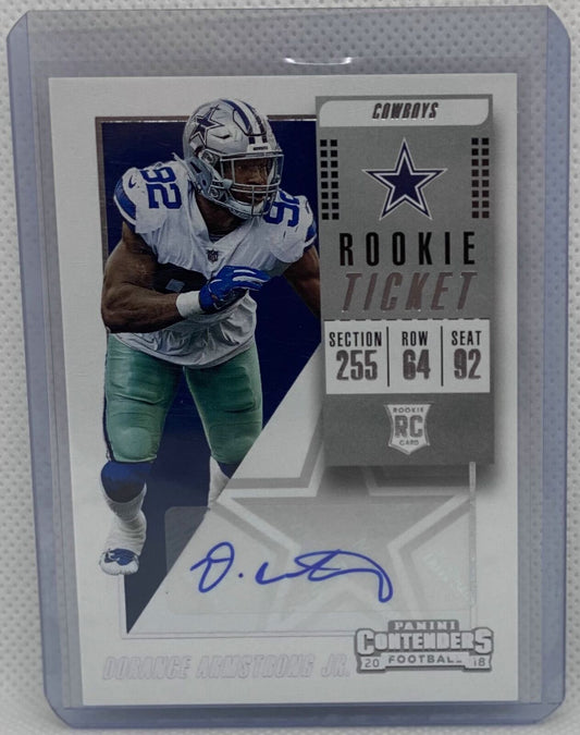 DORANCE ARMSTRONG JR. 2018 CONTENDERS ROOKIE TICKET SP VARIATION AUTO RC #315