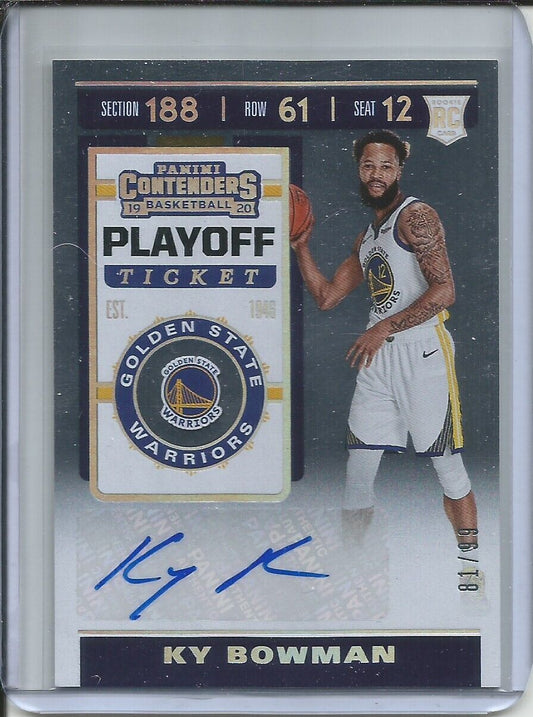 KY BOWMAN 2019-20 PANINI CONTENDERS PLAYOFF TICKET ROOKIE AUTO RC #D 81/99