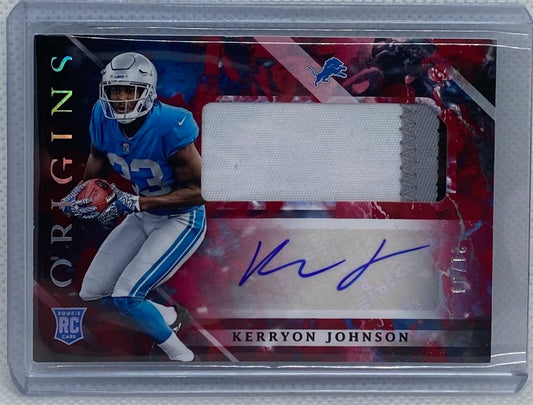 KERRYON JOHNSON 2018 PANINI ORIGINS RED PATCH ROOKIE AUTO RC #D 21/99