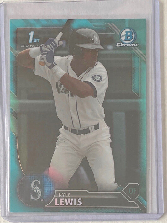 KYLE LEWIS 2016 BOWMAN CHROME 1ST PROSPECT SKY BLUE REFRACTOR #BDC-60
