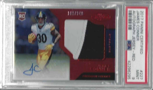 JAMES CONNER 2017 CERTIFIED RED RPA ROOKIE PATCH AUTO RC /249 PSA 9 MINT POP 1/1