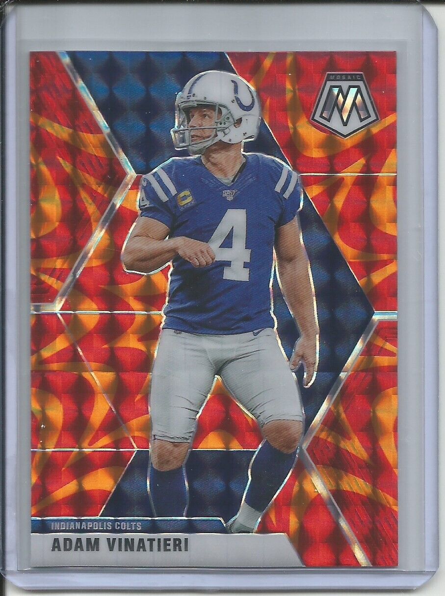 ADAM VINATIERI 2019-20 PANINI MOSAIC REACTIVE ORANGE PRIZM COLTS