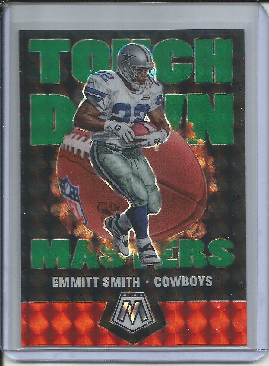 EMMITT SMITH 2019-20 PANINI MOSAIC TOUCH DOWN MASTERS GREEN PRIZM COWBOYS