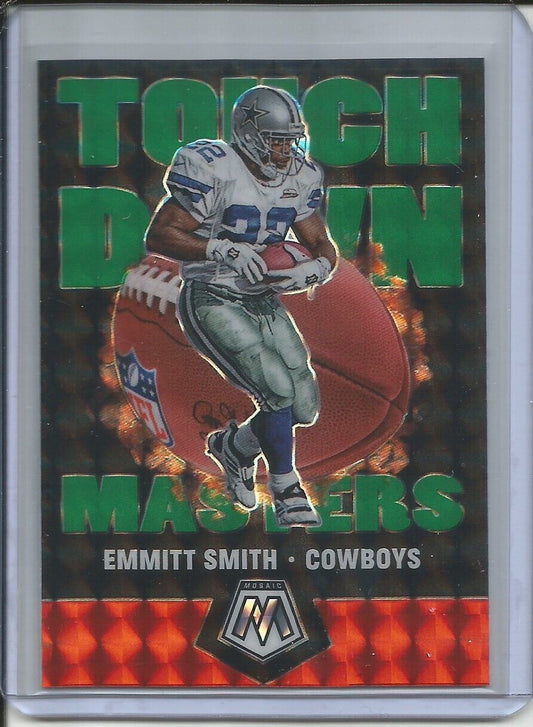EMMITT SMITH 2019-20 PANINI MOSAIC TOUCH DOWN MASTERS GREEN PRIZM COWBOYS