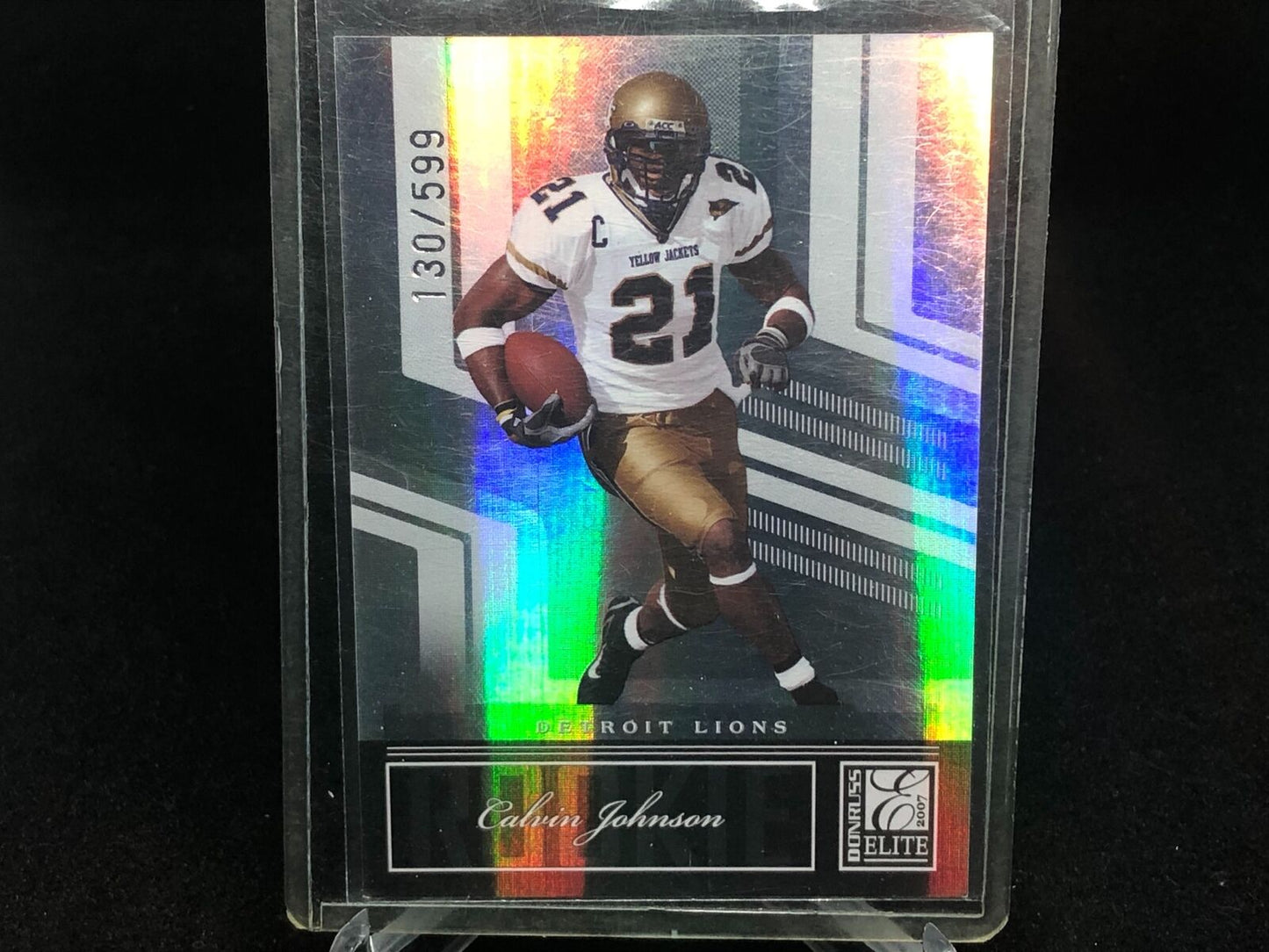 CALVIN JOHNSON 2007 DONRUSS ELITE TRUE ROOKIE RC #D 130/599