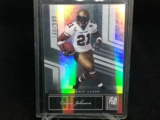 CALVIN JOHNSON 2007 DONRUSS ELITE TRUE ROOKIE RC #D 130/599